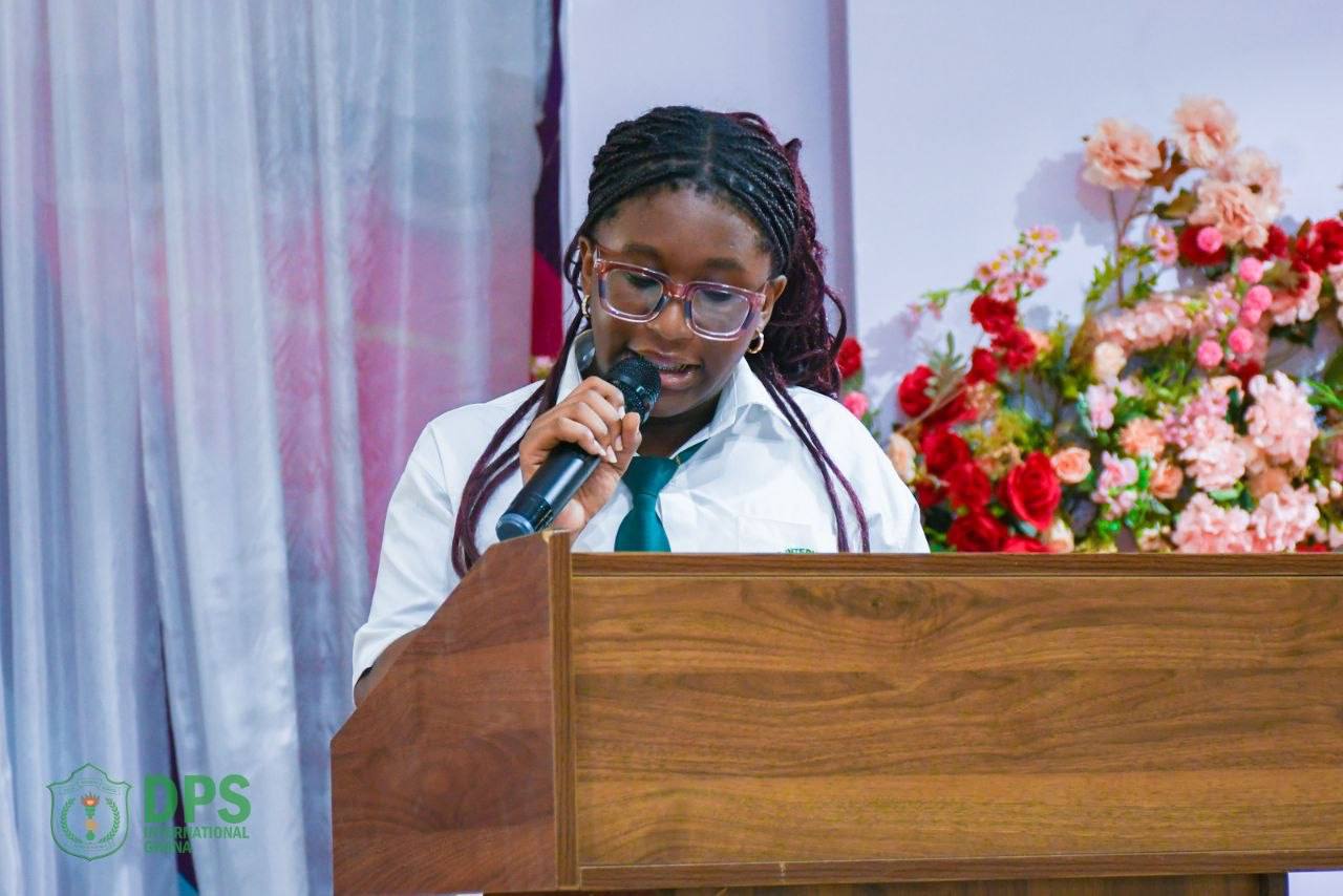 ICW Ghana member delivering an autism awareness speech at DPSI Ghana
