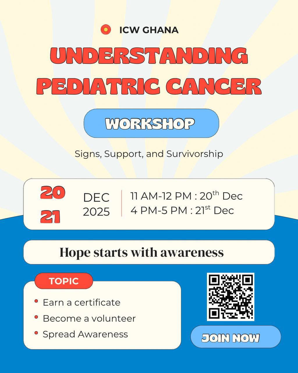 Understanding Pediatric Cancer workshop poster